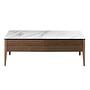 Coffee table walnut wood marble optics 1
