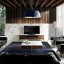 Coffee table walnut wood marble optics 3