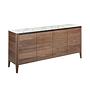 Sideboard walnut wood marble look 0