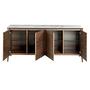 Sideboard walnut wood marble look 7