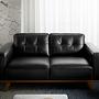 Chester Sofa 2-Sitzer Leder Schwarz 5