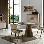 Rotating round dining table Walnut wood Ø 135cm 2