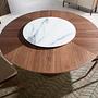 Rotating round dining table Walnut wood Ø 135cm 3