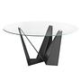 Tavolo da pranzo rotondo vetro/acciaio nero Ø 150cm 5