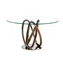 Round dining table walnut wood glass Ø 120cm 0