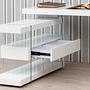 Schreibtisch Holz Glas Weiß 4