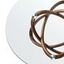 Round dining table walnut wood glass Ø 130cm 4