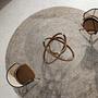 Round dining table walnut wood glass Ø 130cm 6
