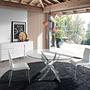 Round dining table Glass Stainless steel Silver Ø 140cm 2