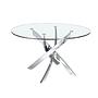 Round dining table Glass Stainless steel Silver Ø 140cm 5