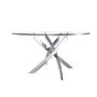 Round dining table Glass Stainless steel Silver Ø 130cm 1