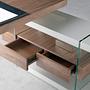 Schreibtisch Holz Glas Grau 4