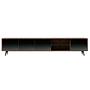 Lowboard Walnut wood Glass Steel Black 1