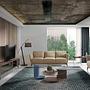Lowboard Walnut wood Glass Steel Black 3