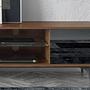 Lowboard Walnut wood Glass Steel Black 4