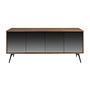 Sideboard Mirror effect Walnut wood Black 1