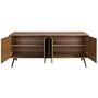 Sideboard Mirror effect Walnut wood Black 7