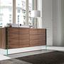 Sideboard Walnut wood Glass Brown 2