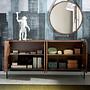 Sideboard Walnut wood Glass Brown 5