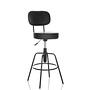Disc High Hocker Höhenverstellbar Kunstleder Schwarz 0