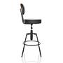 Disc High Stool Height Adjustable Faux Leather Black 2