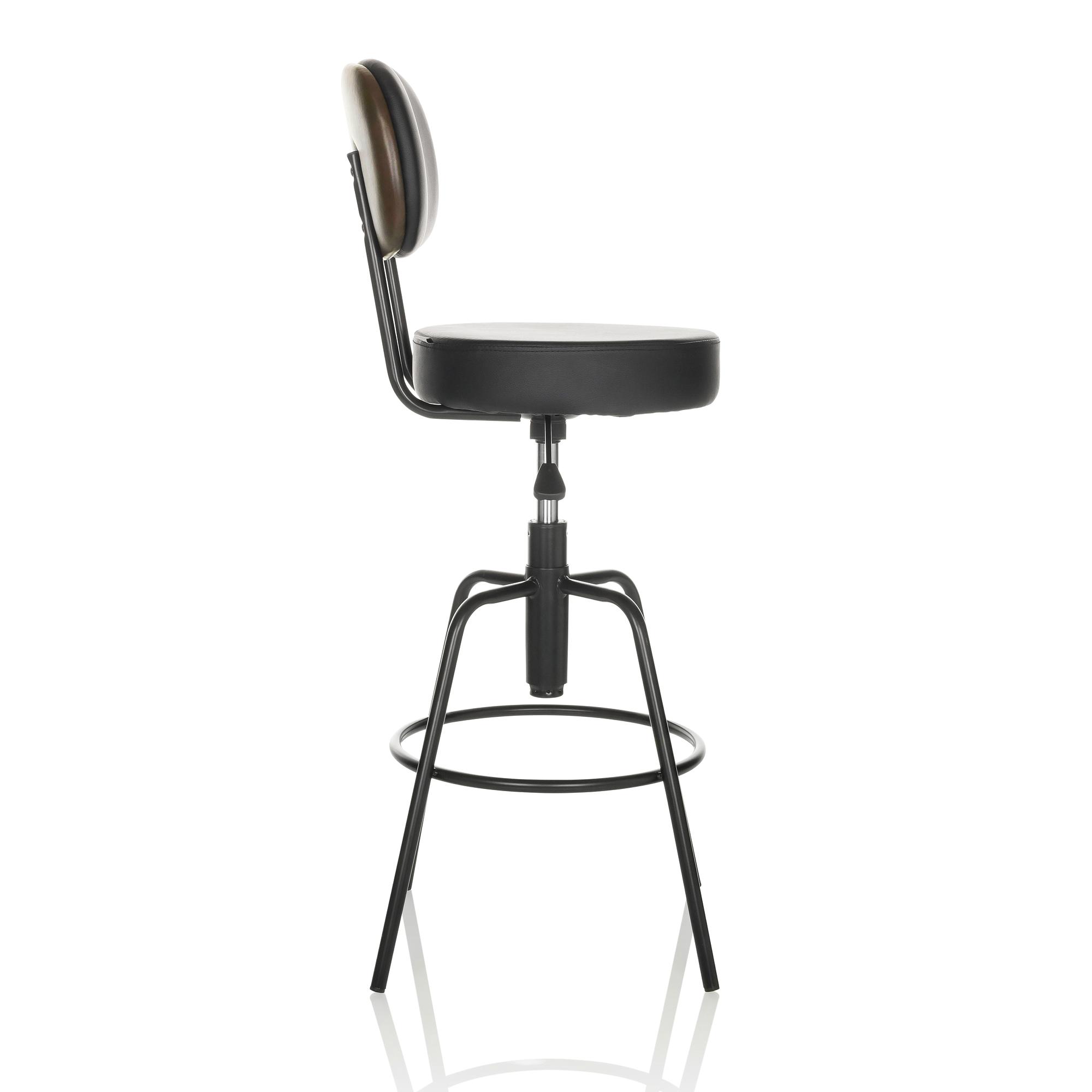 Disc High Hocker Höhenverstellbar Kunstleder Schwarz 2