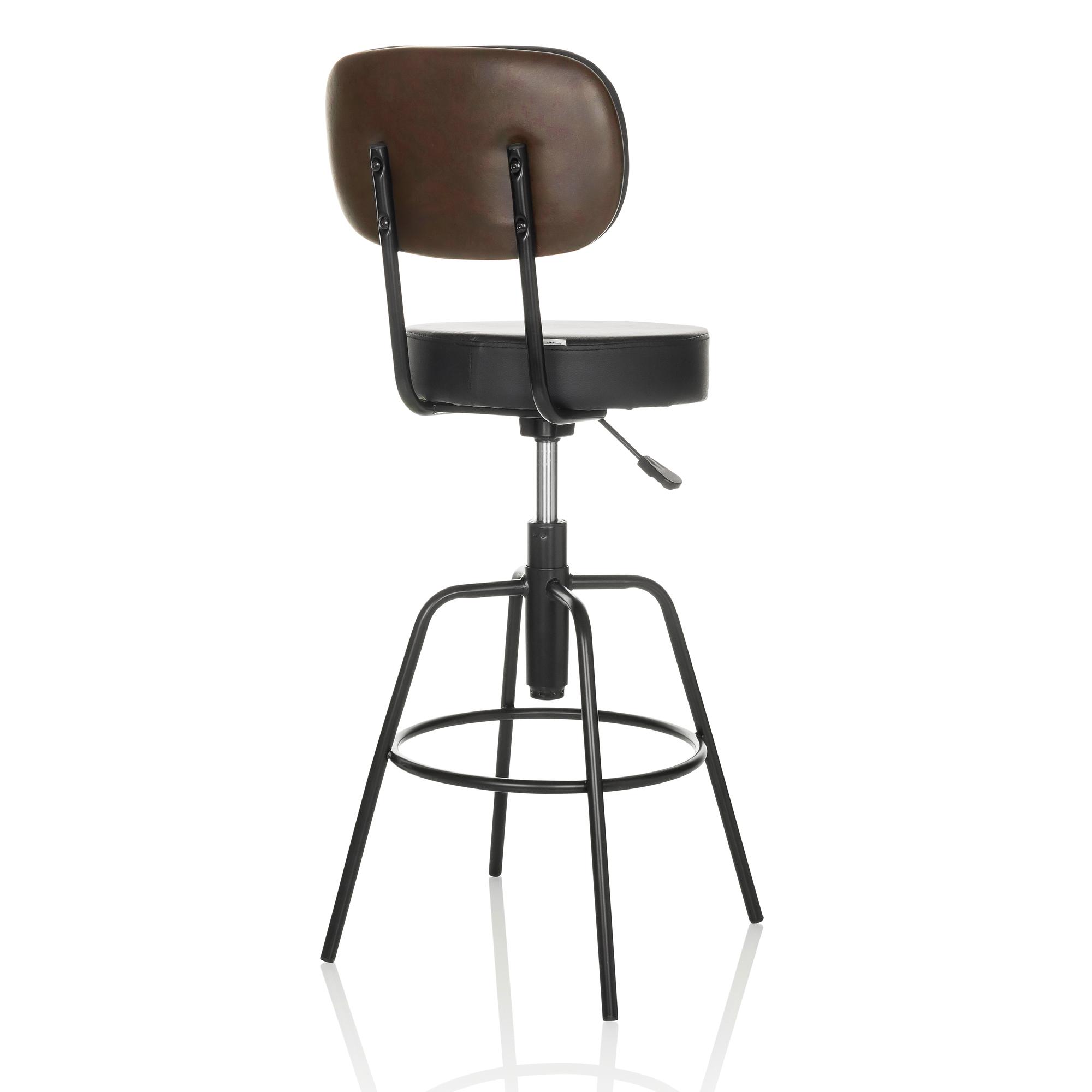 Disc High Hocker Höhenverstellbar Kunstleder Schwarz 3