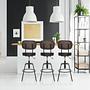 Disc High Stool Height Adjustable Faux Leather Black 6
