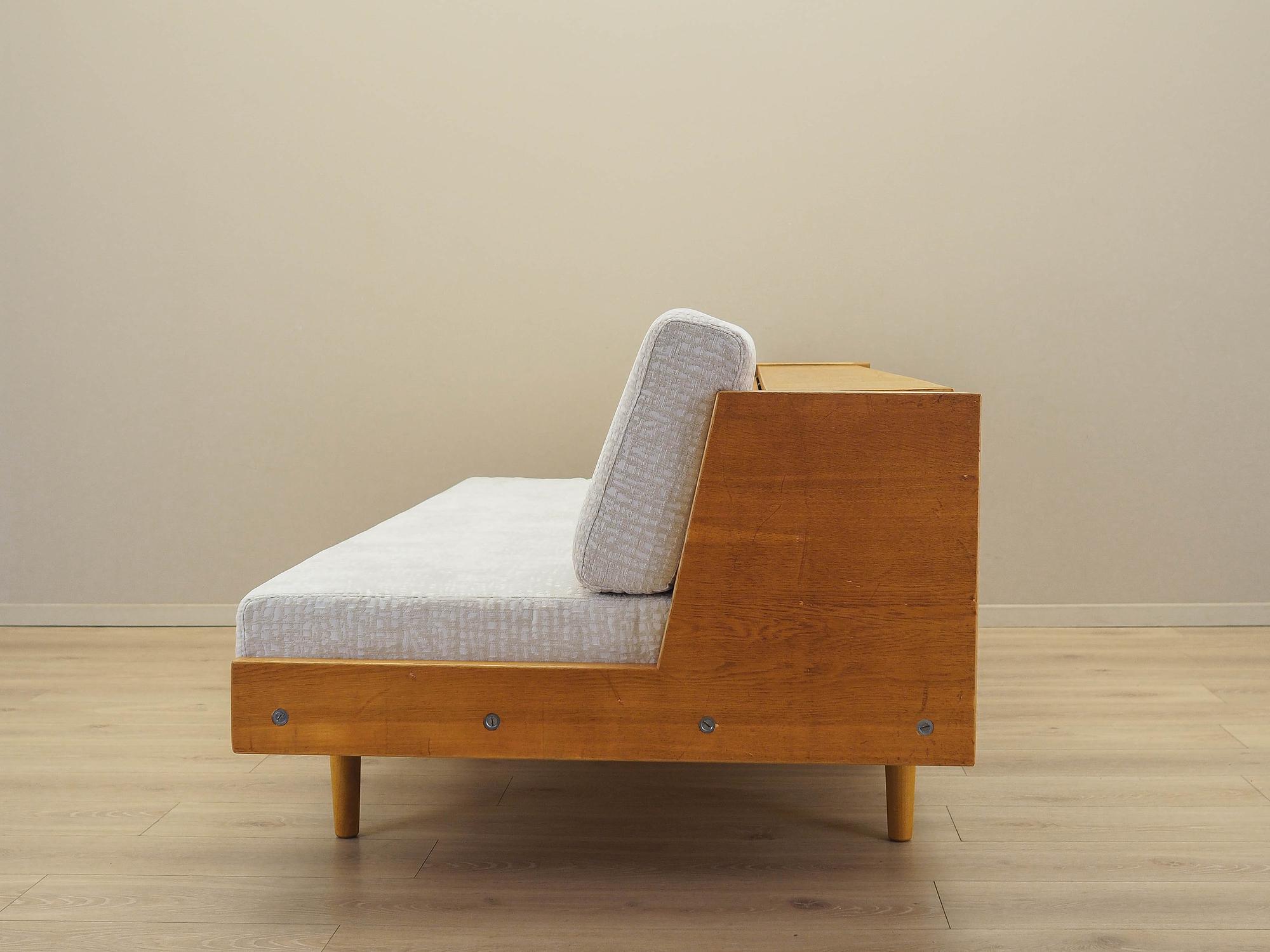 Eichensofa Weiß Braun 1960er Jahre 3