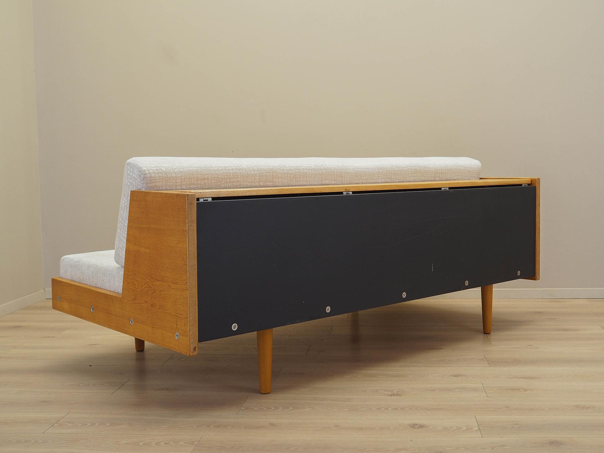 Eichensofa Weiß Braun 1960er Jahre 4