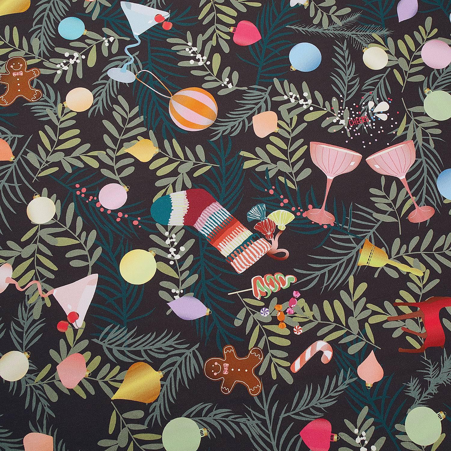 Christmas Cheers Tablecloth Cotton Multicolor 160x250cm 2