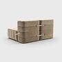 Curt 4 Modular Sofa-Set 2-Sitzer Braun 2x Curt-Kissen 60x30 2