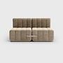 Curt 4 Modular Sofa-Set 2-Sitzer Braun 2x Curt-Kissen 60x30 1