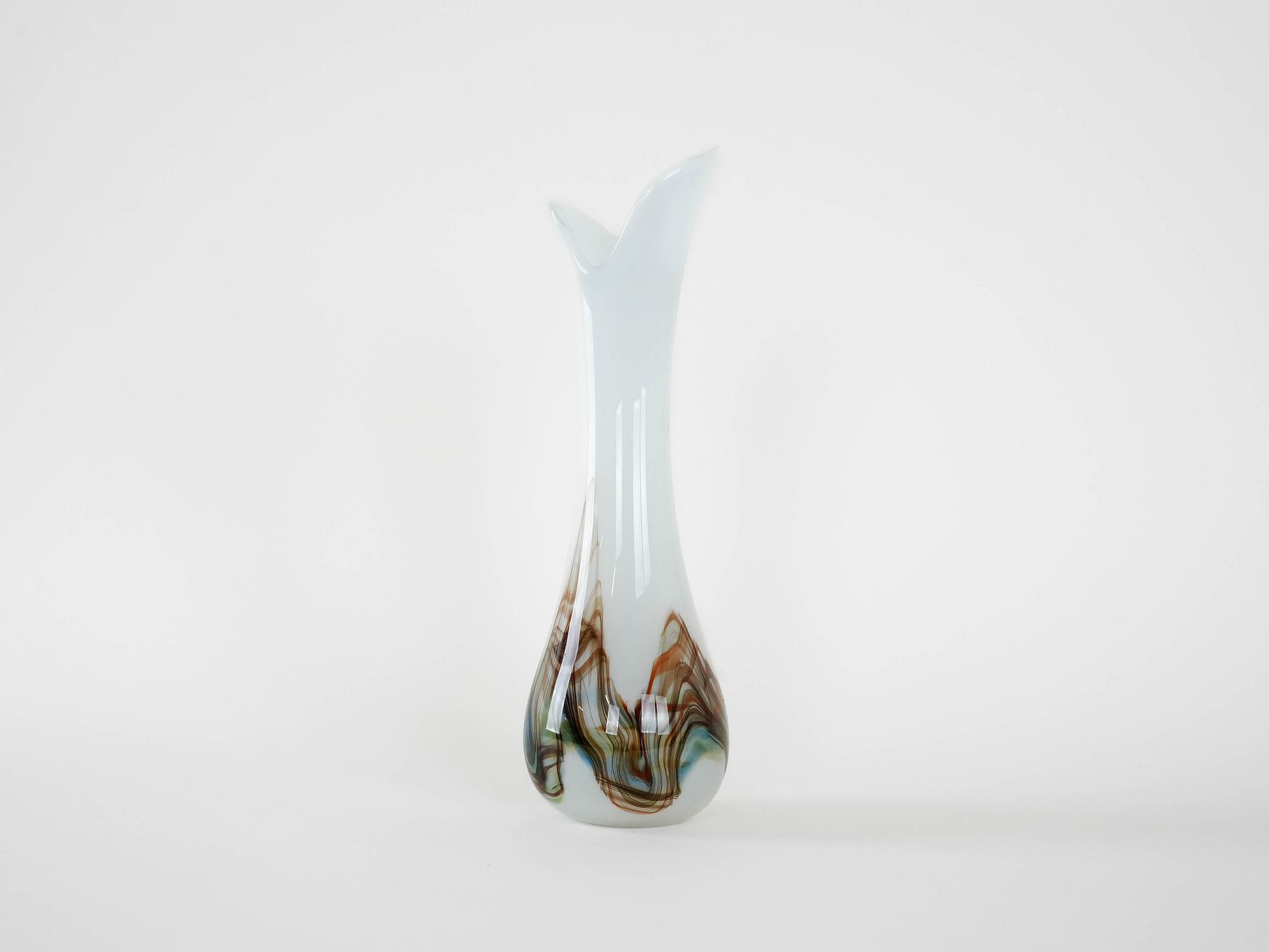 Glass decanter White 1970s 3