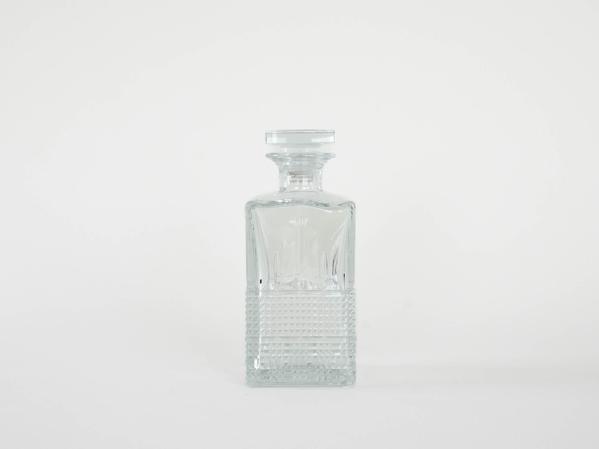 Glaskaraffe Transparent 1970er Jahre 3