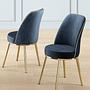 2x Pefa Chair Set Anthracite and Gold 1