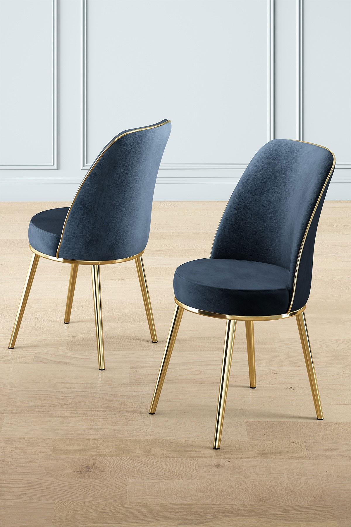2x Pefa Chair Set Anthracite and Gold 1