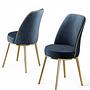 2x Pefa Chair Set Anthracite and Gold 2