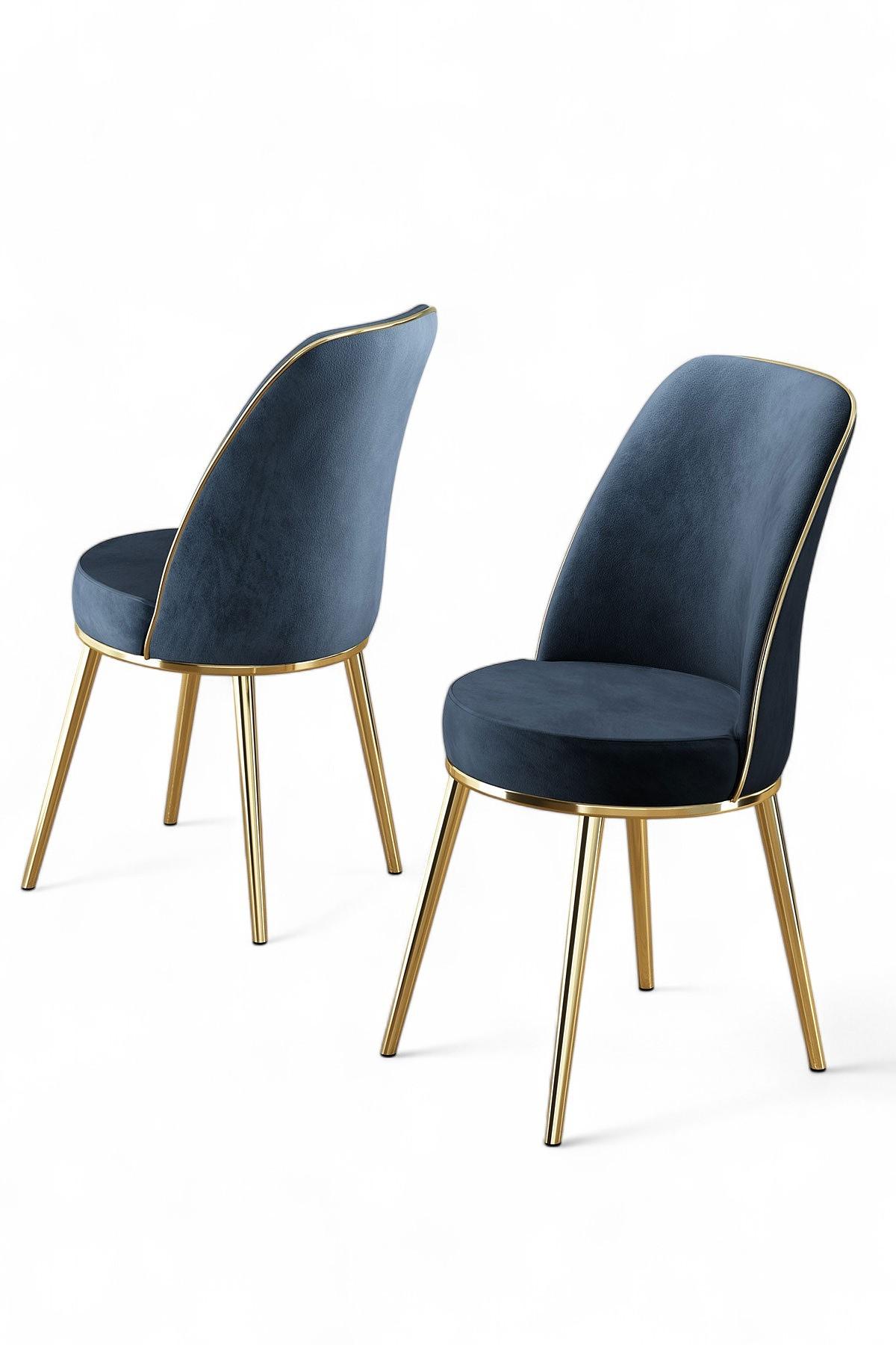 2x Pefa Chair Set Anthracite and Gold 2