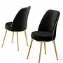2x Pefa Chair Set Black and Gold 2