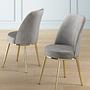 2x Pefa Chair Set Grey and Gold 1
