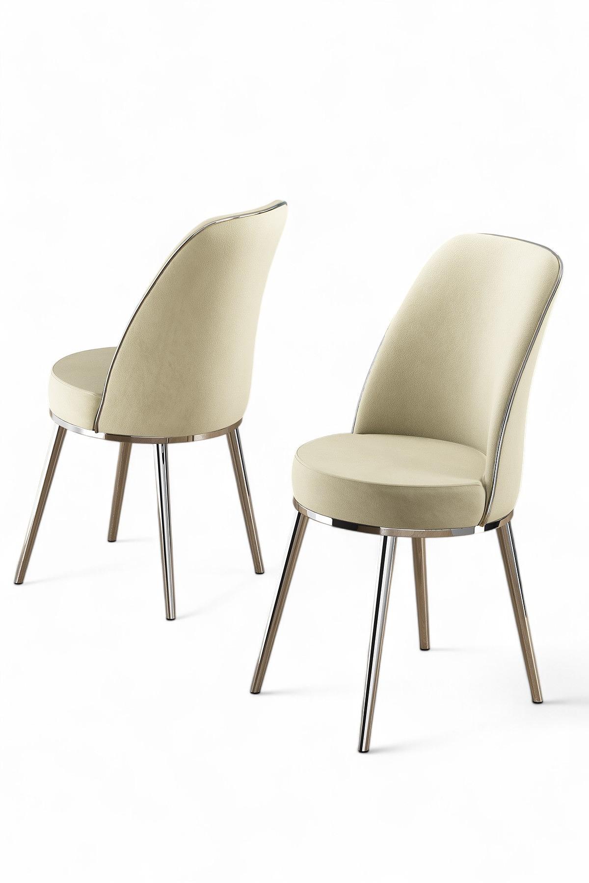 2x Pefa Stuhlset Creme und Chrom 2
