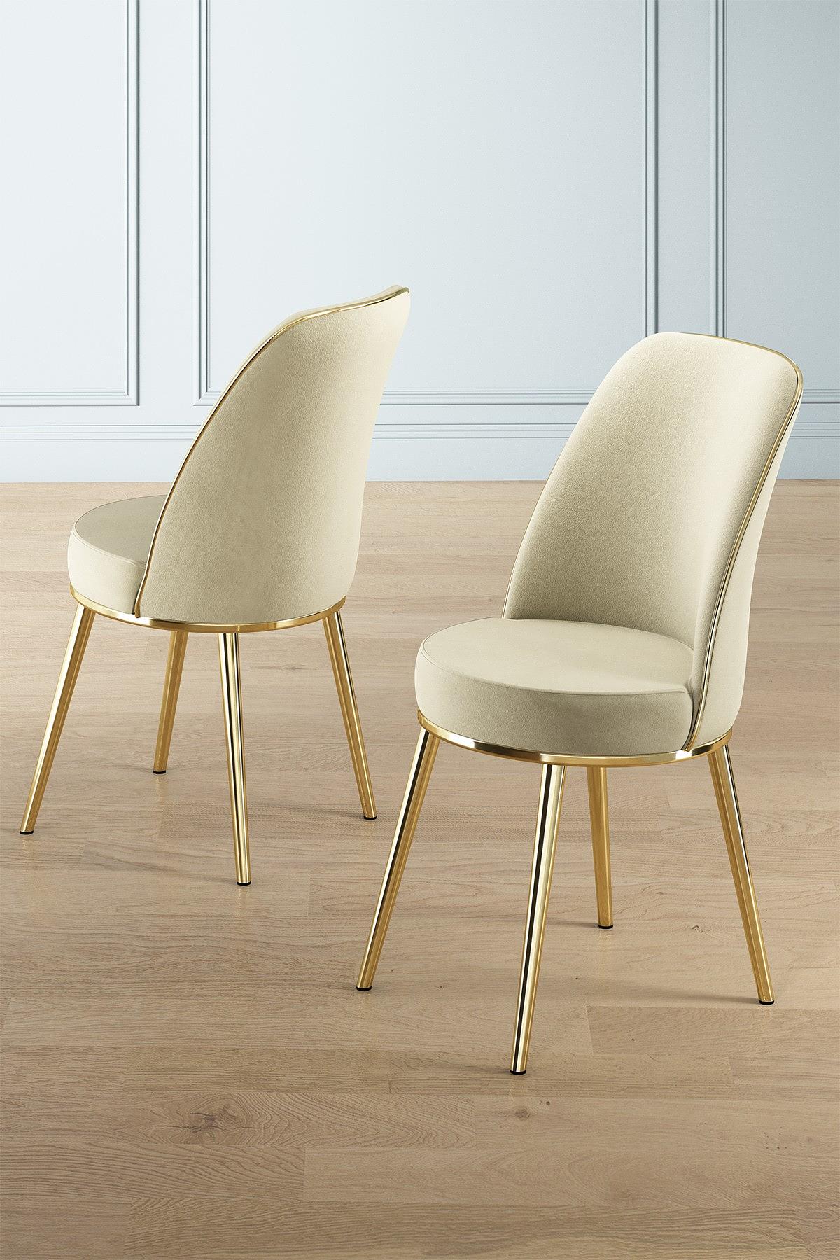 2x Pefa chair set cream and gold 1