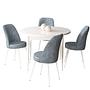 Table Dining room set White and Grey 0