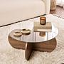 Aeris Coffee table Walnut Transparent Ø75cm 1
