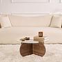 Aeris Coffee table Walnut Transparent Ø75cm 2