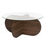Aeris Couchtisch Walnuss Transparent Ø75cm 0
