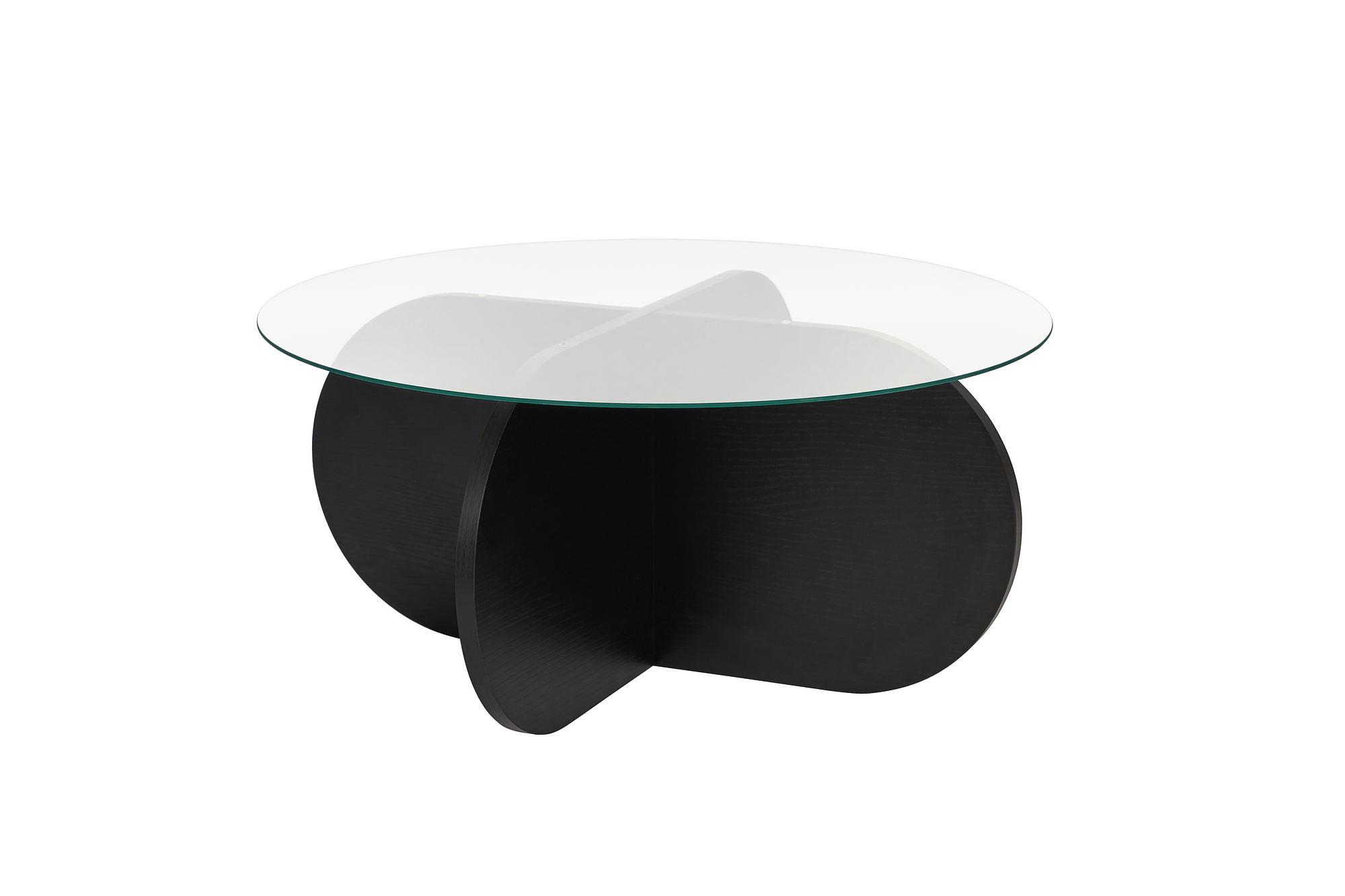 Aeris Coffee table Woodblack Transparent Ø75cm 0