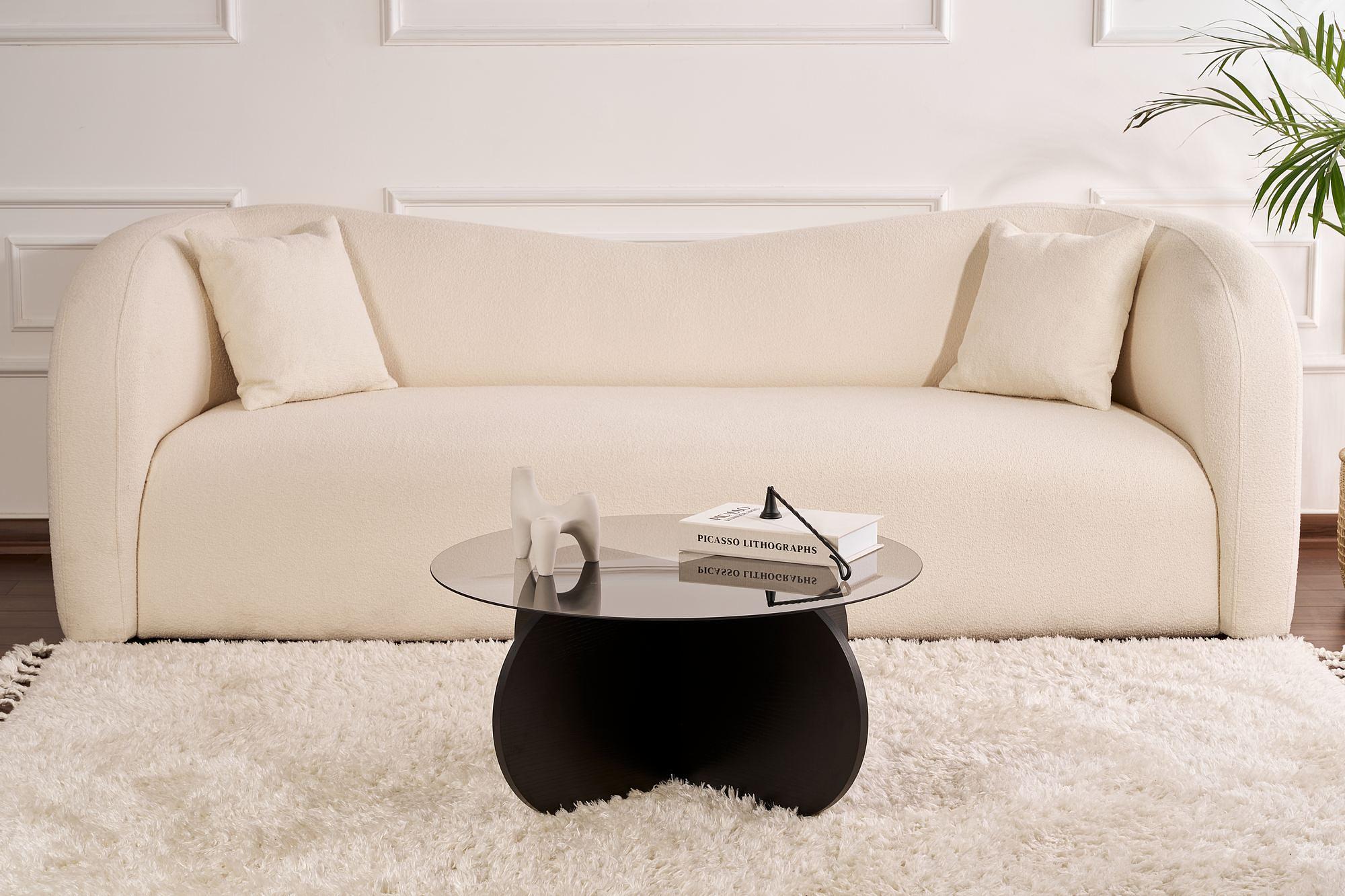 Aeris Coffee table Woodblack Transparent Ø75cm 2
