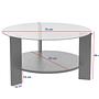 Clara Coffee Table Sapphire Oak Transparent Ø75cm 7